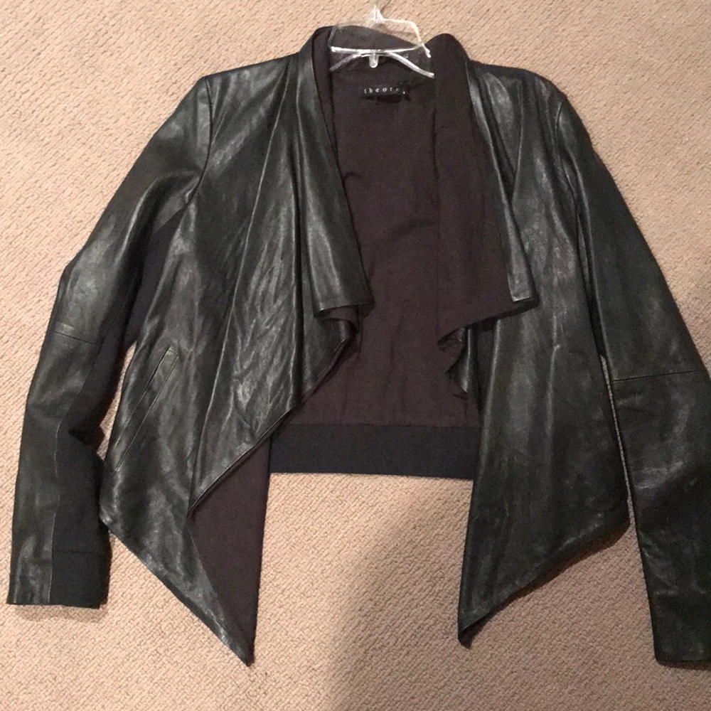 Theory Black Leather Jacket